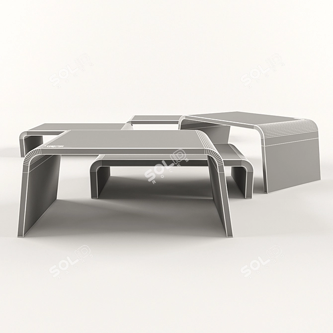 German Crafted Coffee Tables 3D model image 2