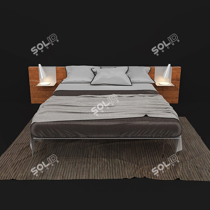 Wildwood Oak Bed 3D model image 1