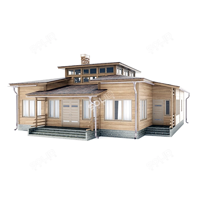 Rustic Timber House: First Floor 3D model image 1