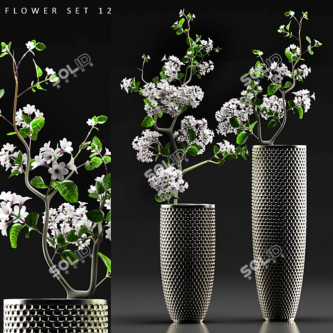 12-Piece Floral Bliss Set 3D model image 1