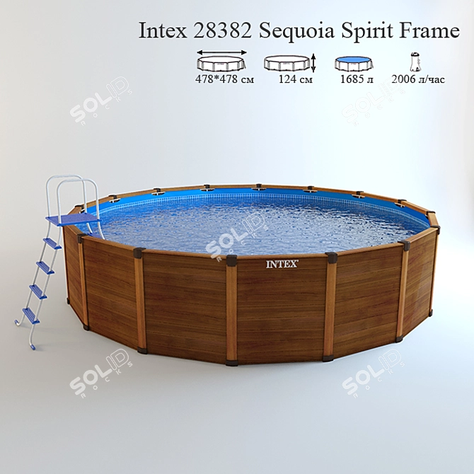 Intex Sequoia Spirit Frame: Spacious and Sturdy Pool 3D model image 1