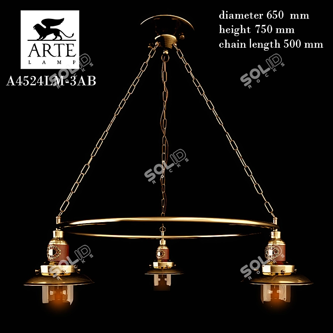 Elegant Modern Pendant Light 3D model image 1
