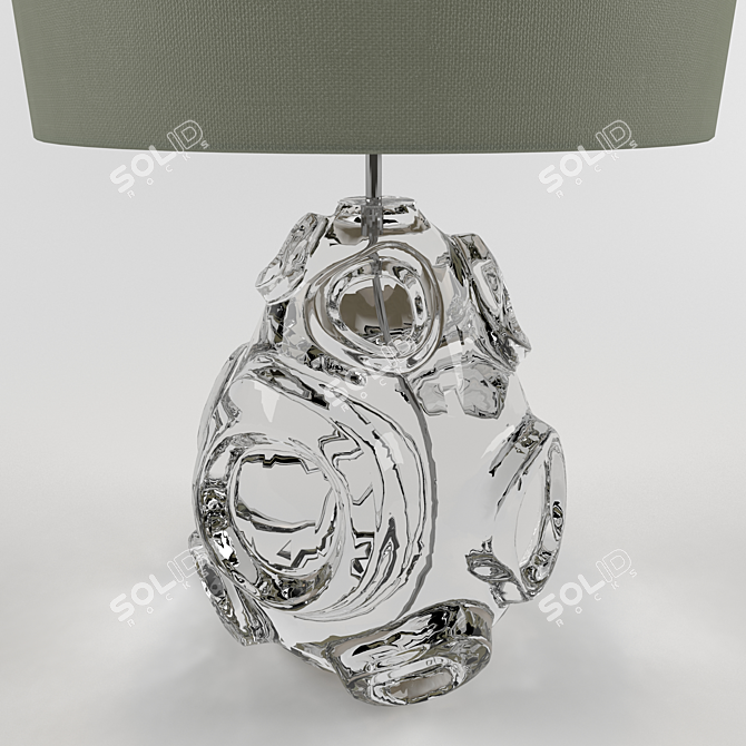 Glowing Bubble Green Glass Lamp 3D model image 2