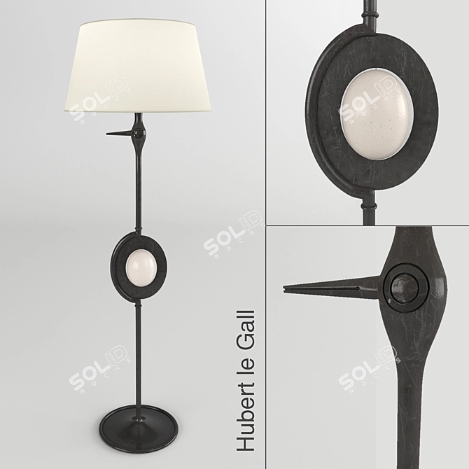 Luxury Ostrich Egg Bronze Floor Lamp 3D model image 1