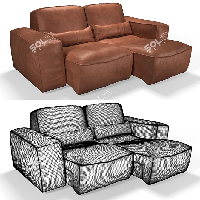 Modular Sofa with Adjustable Seats 3D model image 2