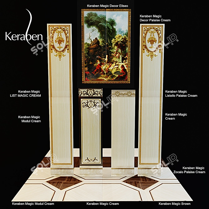 Keraben Magic Ceramic Tiles: Classic Elegance 3D model image 1