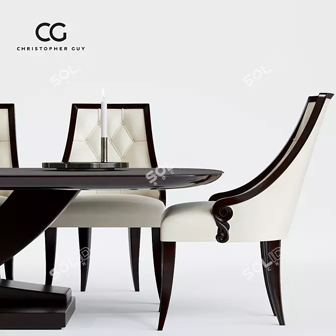 Elegant CG Megeve Serra Chair 3D model image 2