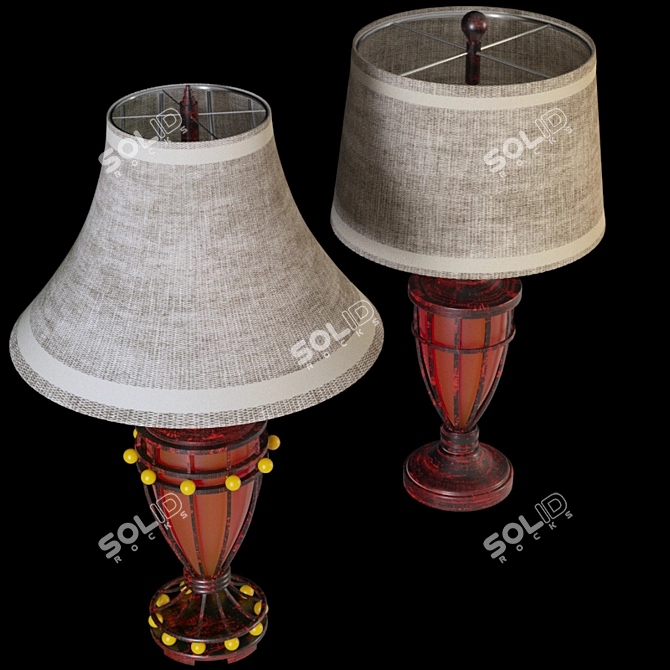 Elegant Iron Cage Table Lamp 3D model image 2