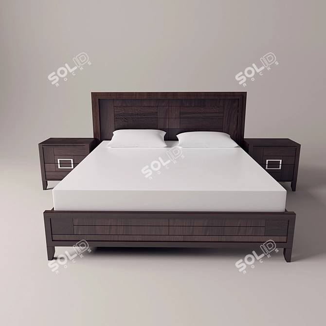 Sleek Bedside Tables & Stylish Chest 3D model image 2