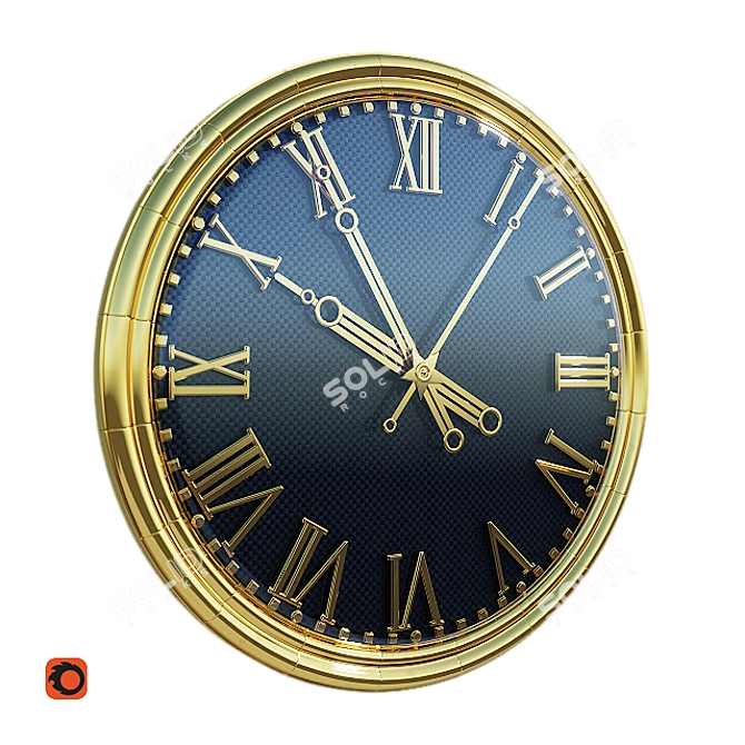 Melodic Timekeeper Wall Clock 3D model image 2