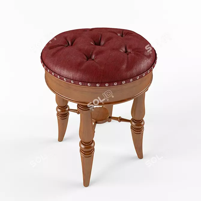 Classic Wooden Stool 3D model image 1