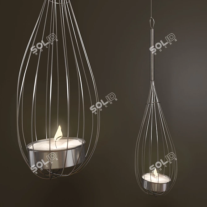 Elegant Rose Gold Candle Holder 3D model image 1