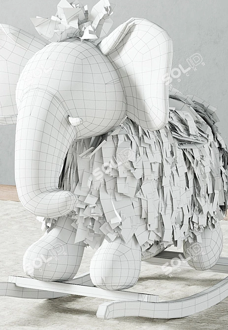 Rocking Elephant Plush Toy 3D model image 3