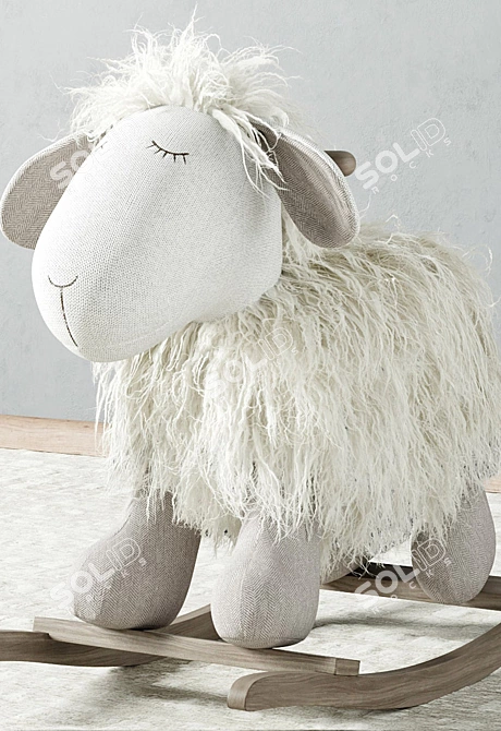 Cozy Lamb Rocker 3D model image 2