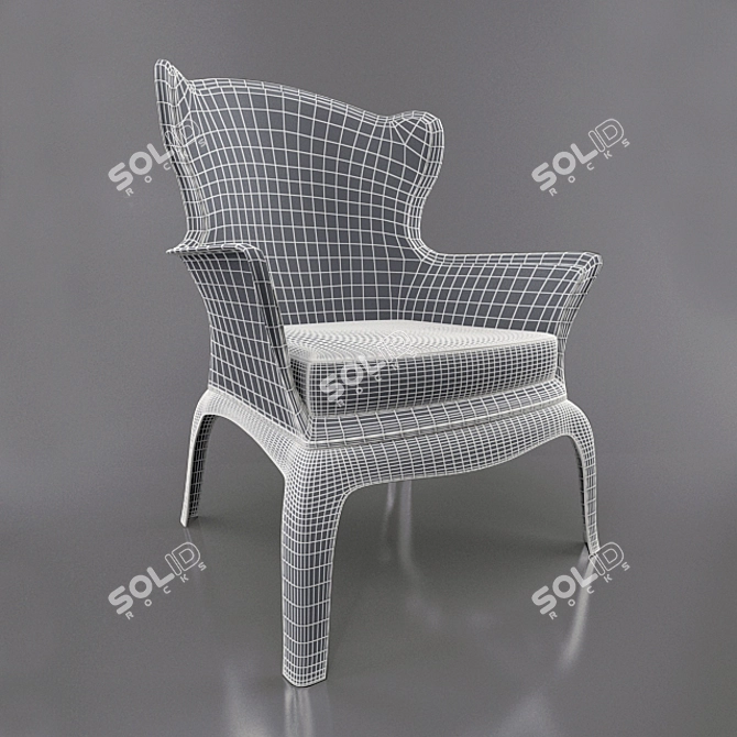 Elegant Spanish Classic Chair 3D model image 2