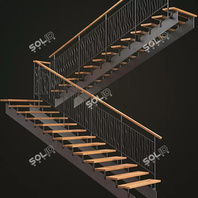 Corona 1.4 Forged Stairs 3D model image 1