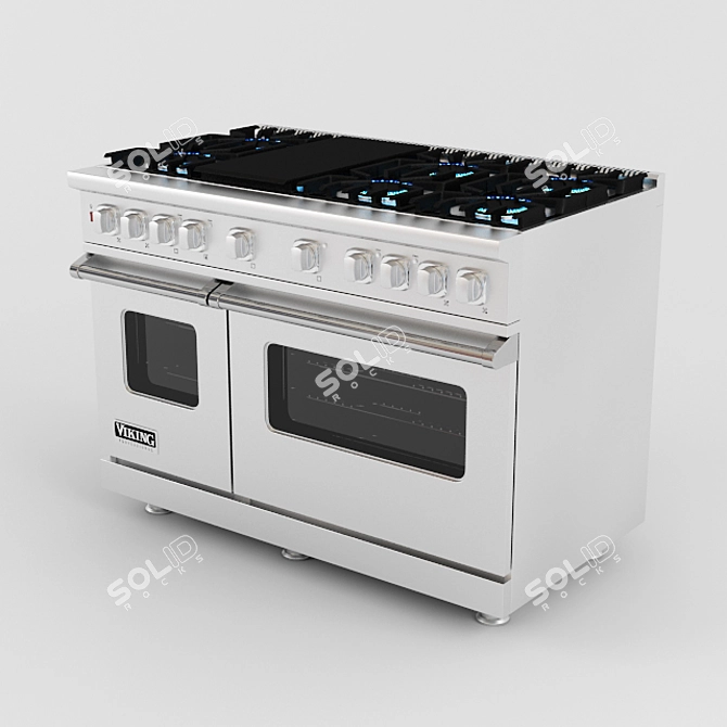 Viking 48" Gas Range with Grill 3D model image 1