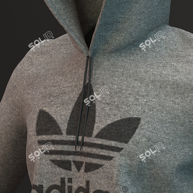 Classic Adidas Hoodie 3D model image 2