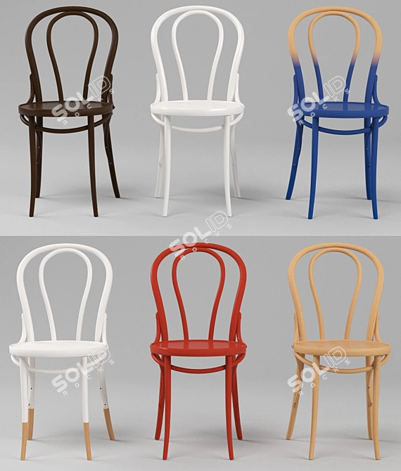Thonet Marshall Chair - No.18 Dining 3D model image 3
