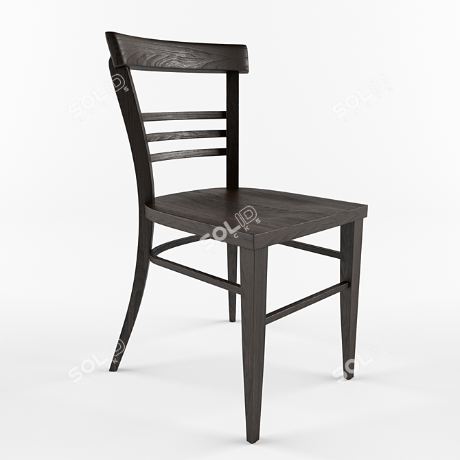 Elegant Wooden Chair 3D model image 2