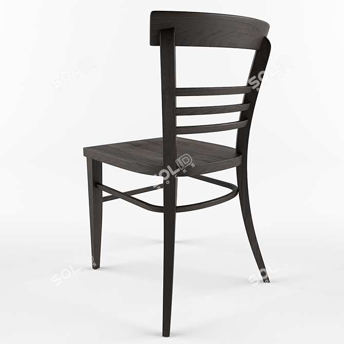 Elegant Wooden Chair 3D model image 3