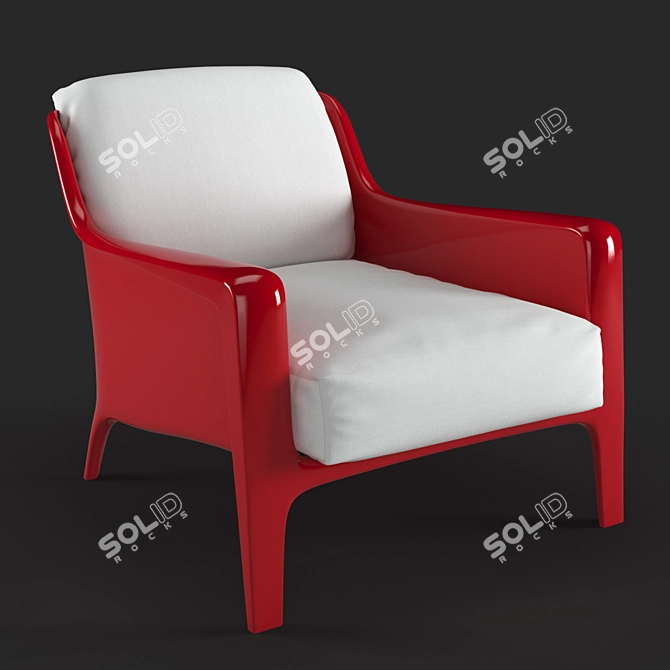 Italian Elegance: Arflex Cocca Armchair 3D model image 1