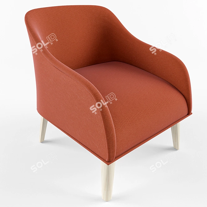 Contemporary LaDonna Armchair 3D model image 1