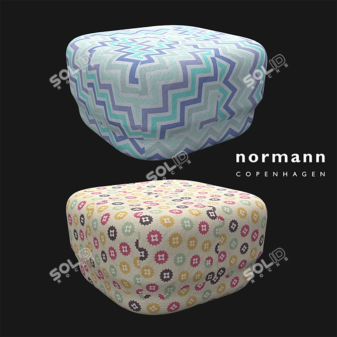 Normann Copenhagen Colorful Pouf 3D model image 1