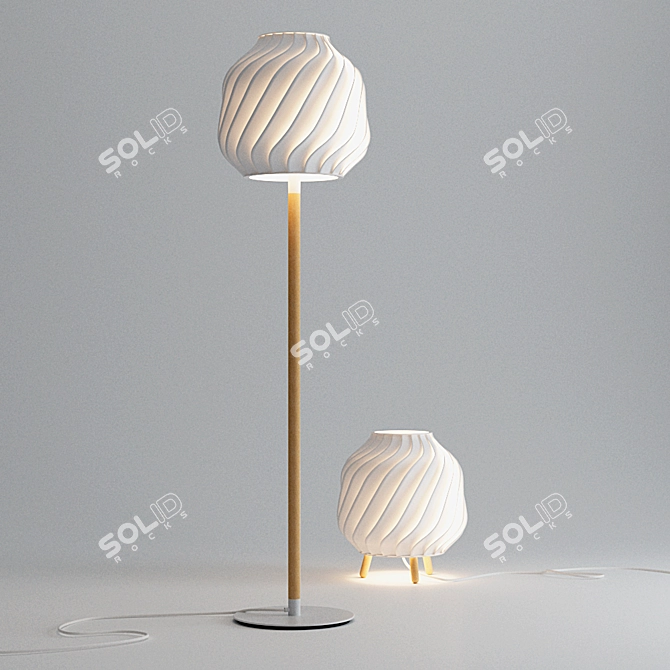 Lamas: Elegant Standing Floor Lamp 3D model image 1