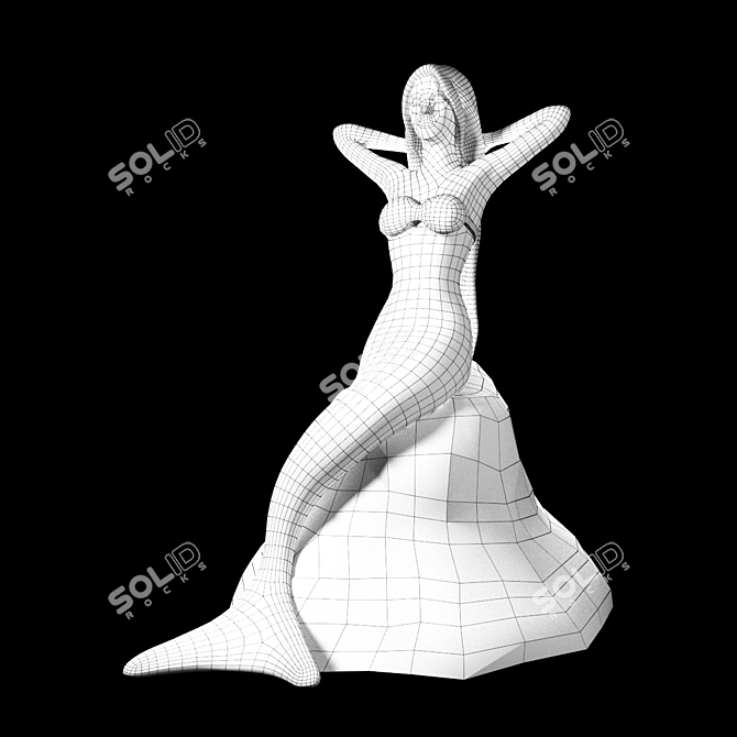 Ocean Beauty Mermaid Modeling 3D model image 2