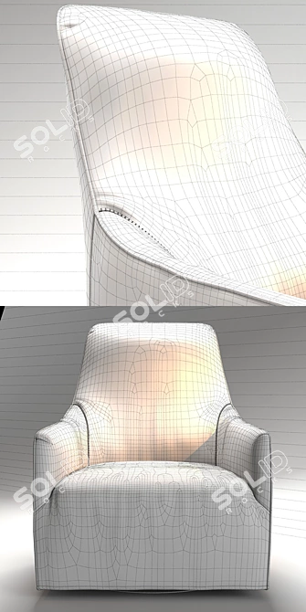 Luxury Portofino Bergere Chair 3D model image 3