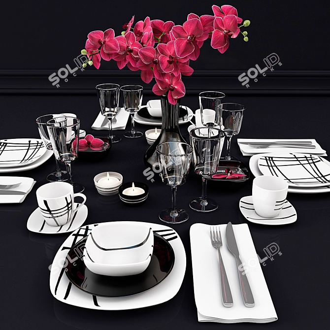 Elegant Luminarc Tableware Set 3D model image 1