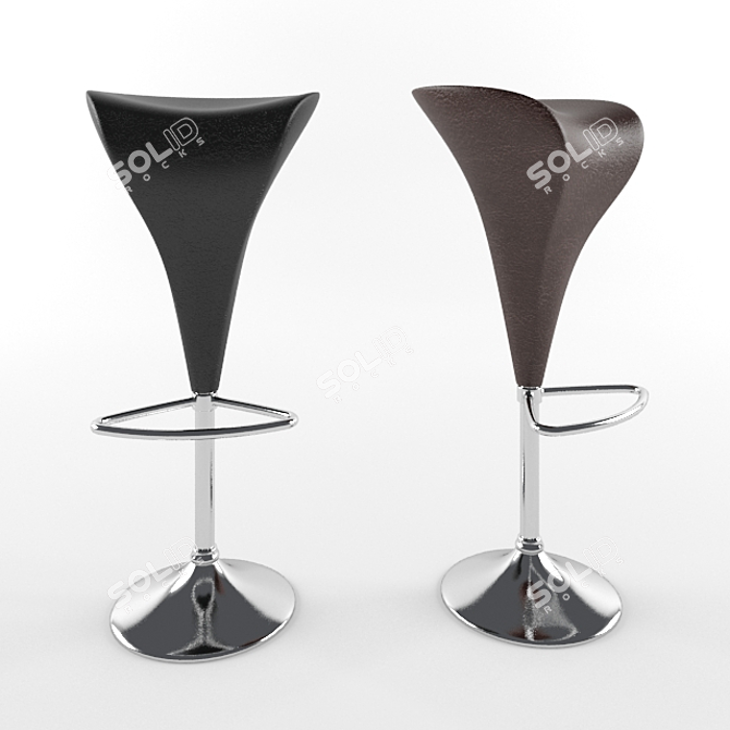 Sleek Bar Stool 3D model image 1