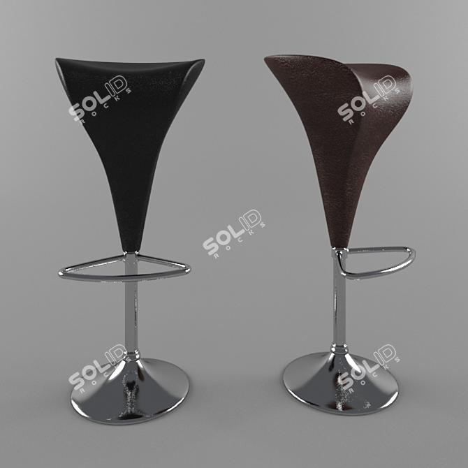 Sleek Bar Stool 3D model image 2