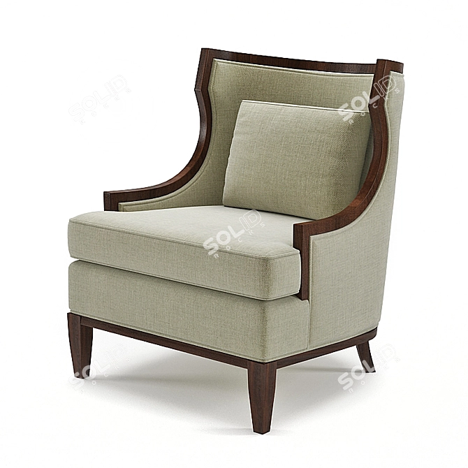 Elegant Wing Chair for Sophisticated Comfort 3D model image 1