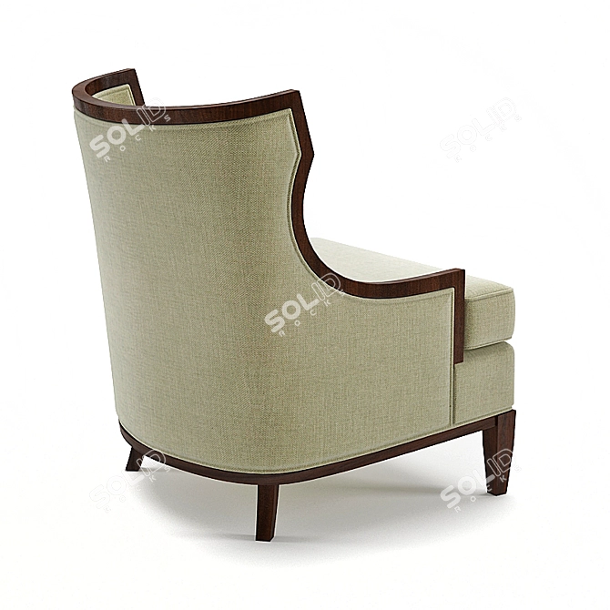 Elegant Wing Chair for Sophisticated Comfort 3D model image 2