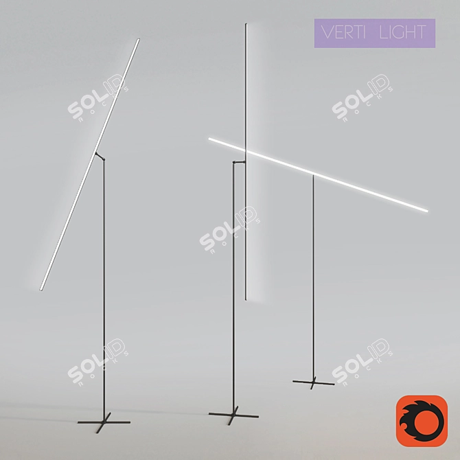 Sleek Metal LED Floor Lamp 3D model image 1