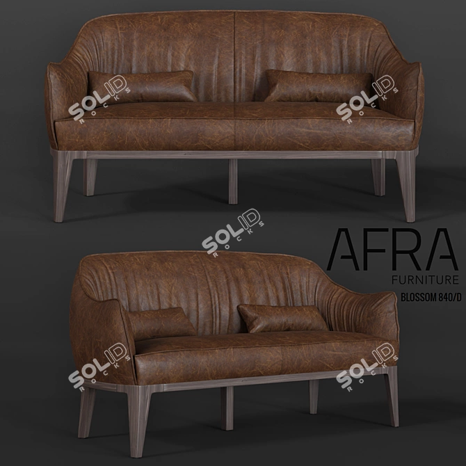 Afra Sofa: Blossom 840 / D - Ash Wood Frame 3D model image 1