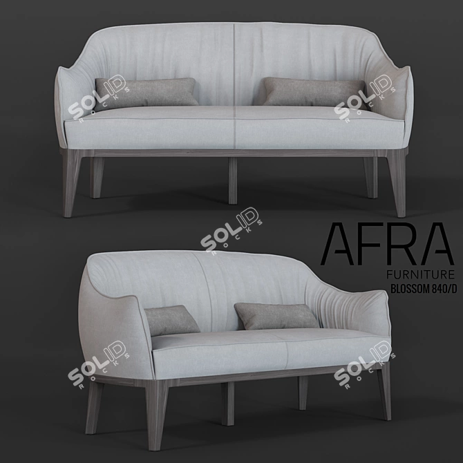 Afra Sofa: Blossom 840 / D - Ash Wood Frame 3D model image 2