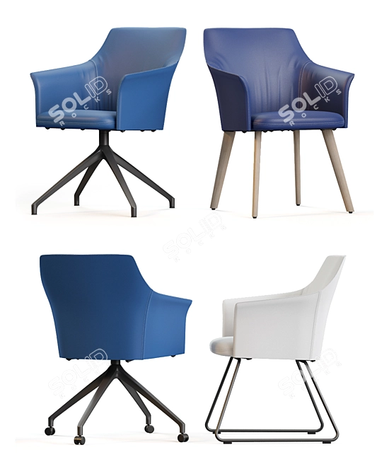 Elegant Leolux Mara Chair 3D model image 3