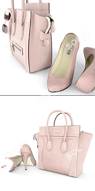 Entryway Essentials: Bag, Sunglasses & Shoes 3D model image 2
