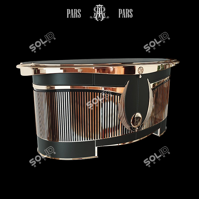 Oval Luxury Desk with Drawers & Penholder | PARS Collection 3D model image 1