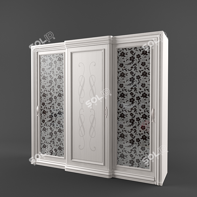 Timeless Elegance: Patterned Wardrobe 3D model image 1