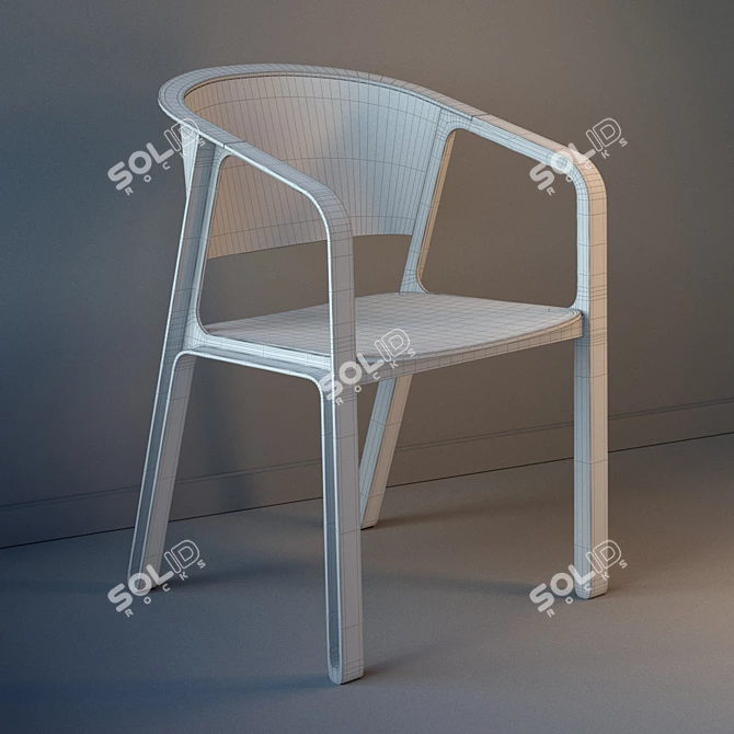 Minimalist Beams Chair: Sleek Design, Premium Comfort 3D model image 3