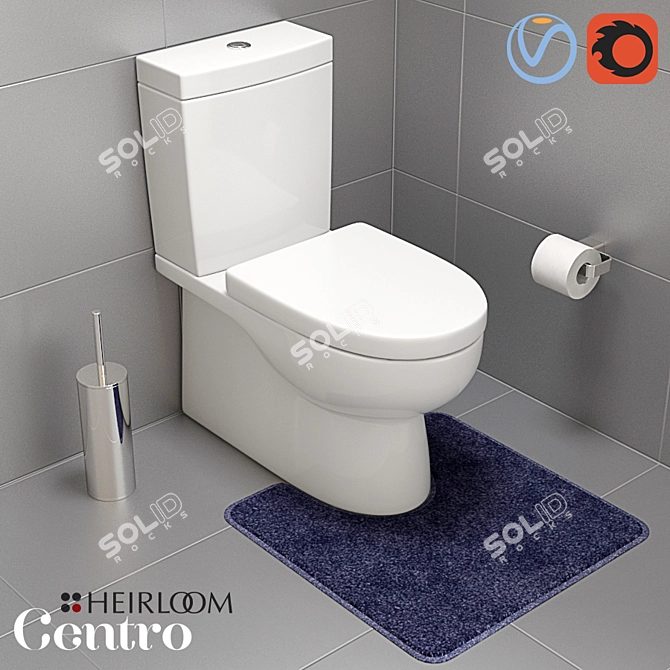 Sleek Wall Faced Toilet 3D model image 1