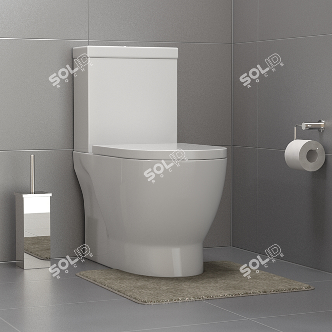 Elegant Studio 1 Toilet Suite 3D model image 3