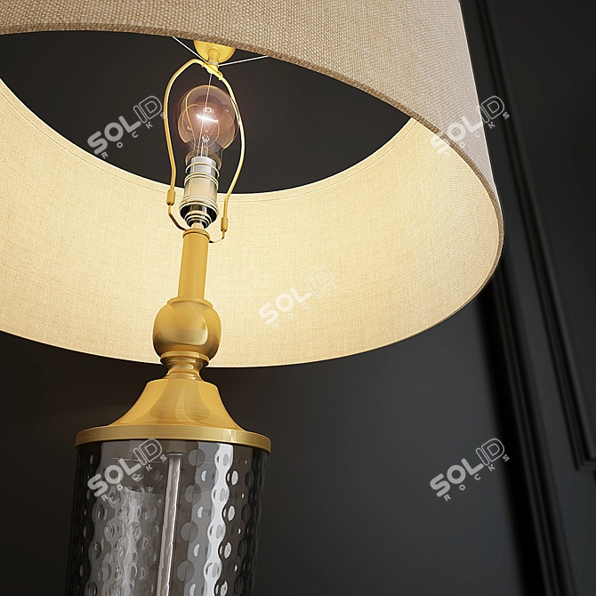 Elegant Brass and Glass Table Lamp 3D model image 2