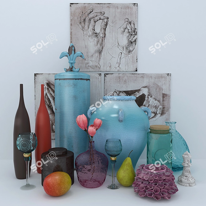 Arteva Home Decor Set 3D model image 1