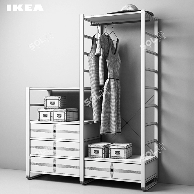 Versatile Storage Solution: IKEA Elvarli 3D model image 2