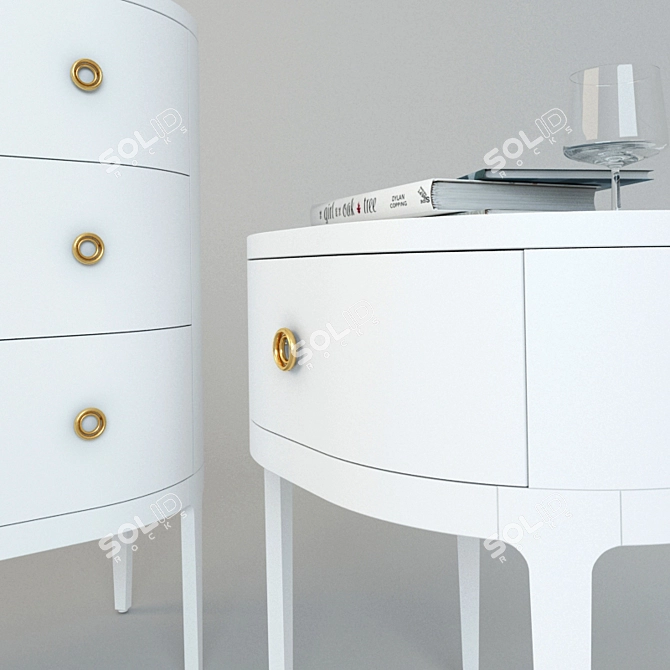 Garda Decor Chest of Drawers & Bedside - Elegant Storage Solution 3D model image 3